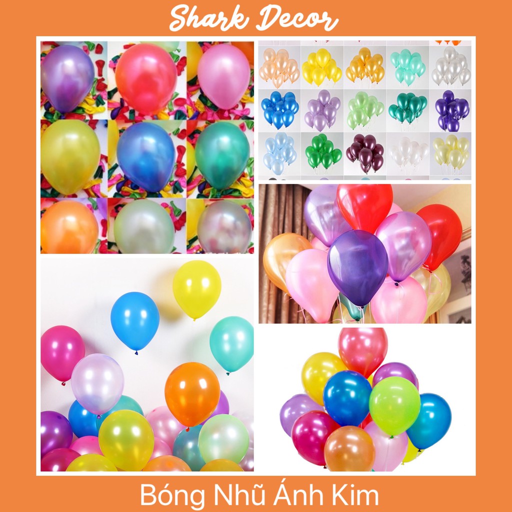 Set bóng bay ánh nhũ bịch 100 bóng size to 30cm trang trí sinh nhật | trang trí phòng cưới SD24