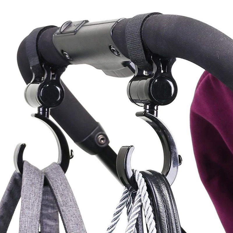 Bộ 2 móc treo xe đẩy treo đồ cho bé xoay độ cao cấp - móc treo đồ, balo xoay 360 độ tiện dụng Shop 2 Bố Con