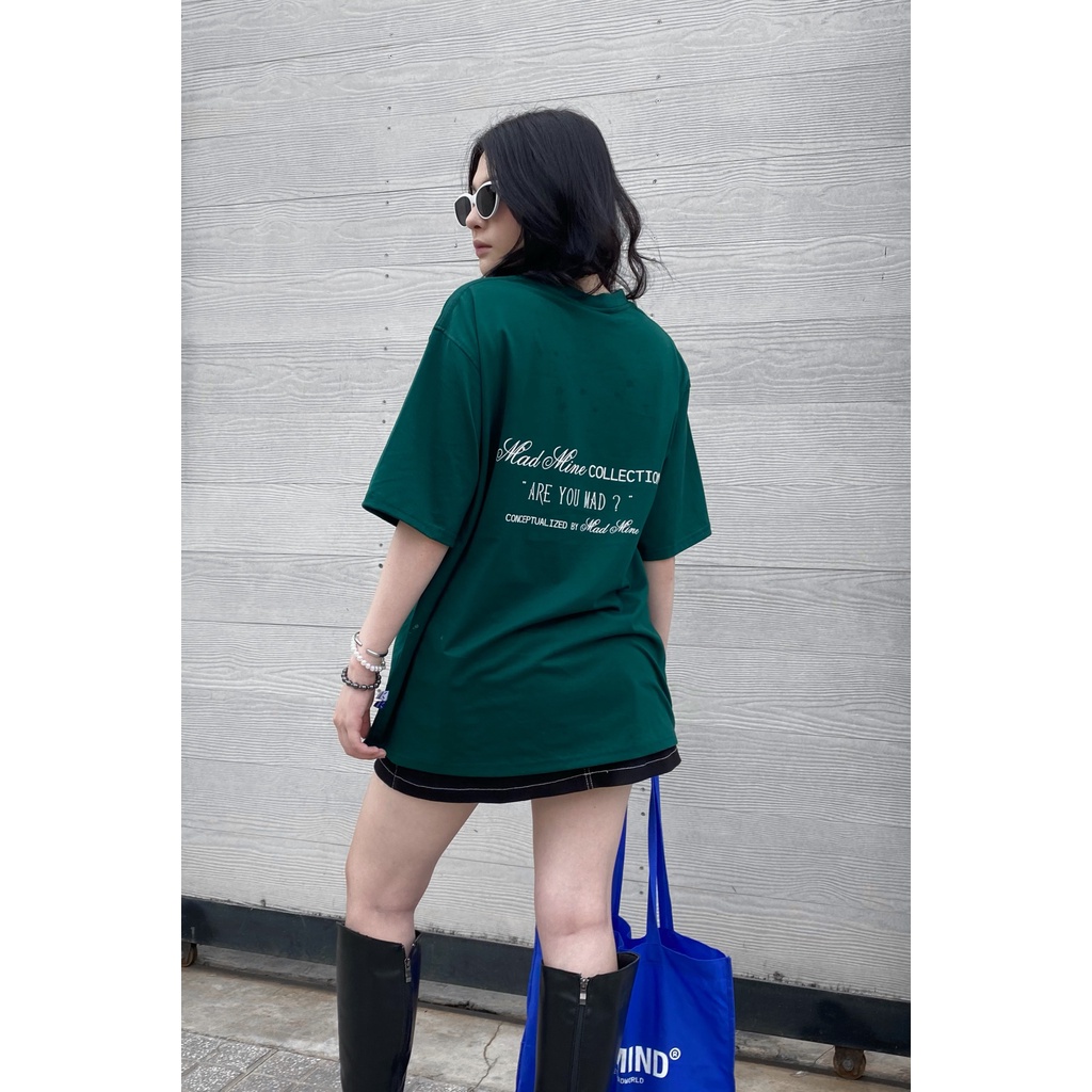 MADMIND® Chính Hãng - Áo Thun Are U Mad  Cotton Thoáng Mát - Màu Đen / Xanh Lá / Trắng Form Rộng Unisex