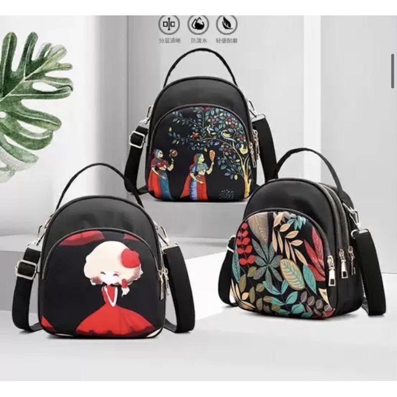 Order balo mini vải dù đeo 2 kiểu đa năng