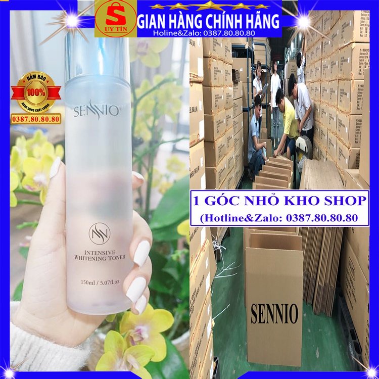 Nước hoa hồng không cồn se khít lỗ chân lông dưỡng trắng da Sennio hàn quốc kiềm dầu cấp ẩm cho da dầụ mụn nhờn khô nám