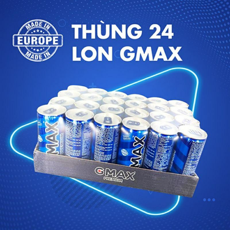 (Khay 24 lon)Nước tăng lực cao cấp Gmax 250ml (GMAX Premium energy drink 250 ml)