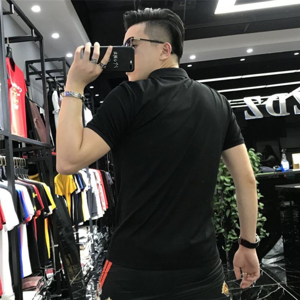 Áo thun POLO đen thêu ngực - cổ bẻ cao cấp full size form chuẩn the size store - TSSTORE95