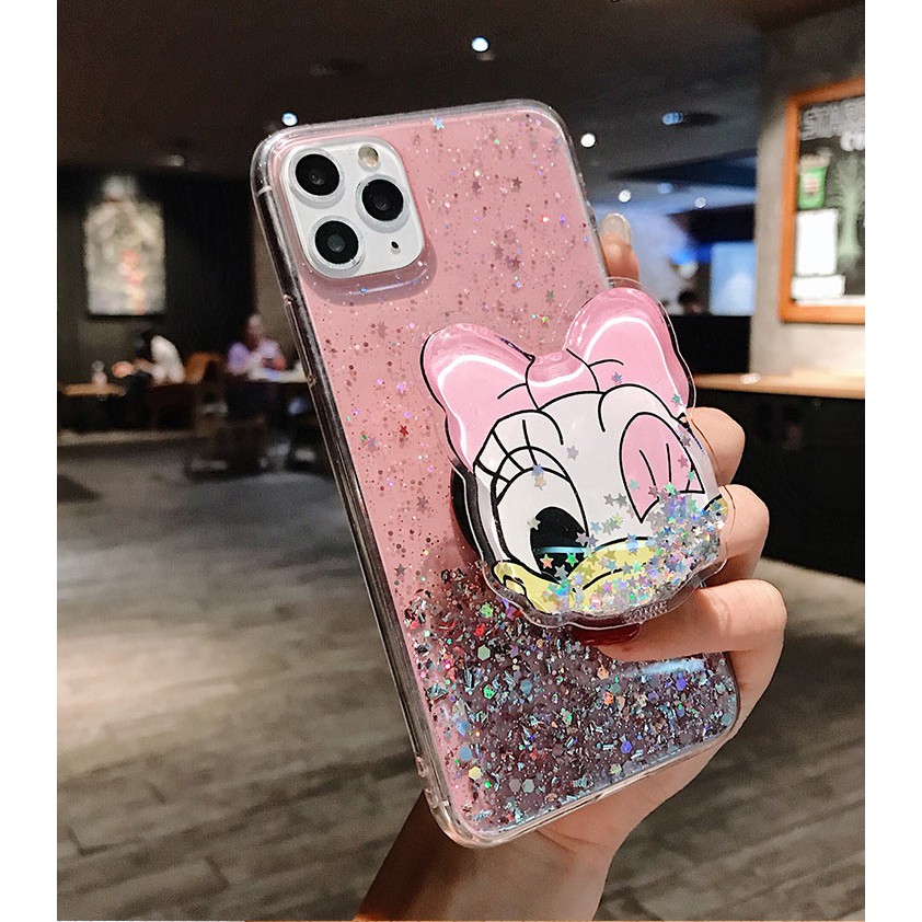 Đối với Samsung Galaxy S20 S21 S22 S23 Ultra S9 S10 Plus Galaxy Note 8 9 10 20 Ultra Plus Lite Ốp lưng điện thoại mềm hoạt hình mặt sau có giá đỡ điện thoại vịt Donald