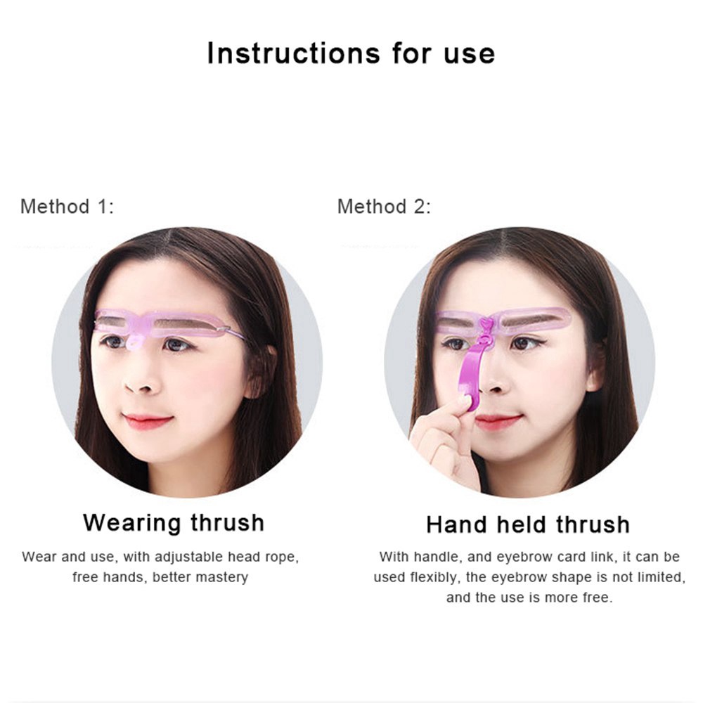[Hàng mới về] Set 8 kiểu khuôn kẻ tỉa lông mày có thể tái sử dụng phong cách Hàn Quốc tiện lợi kèm tay cầm