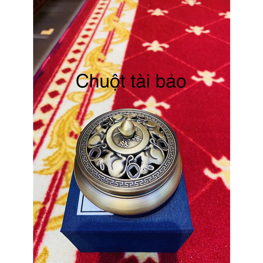 [PBMC]Lư xông tròn đồng 3 chân miệng cao