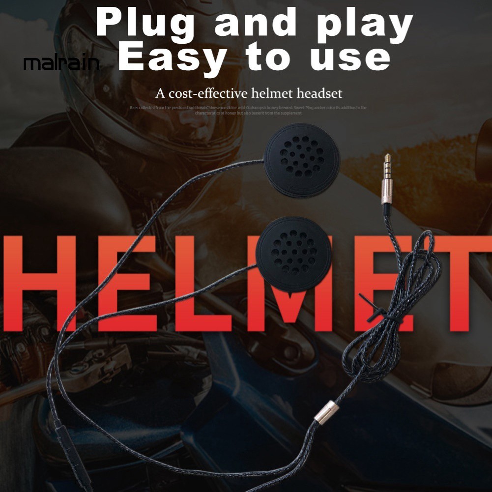 Tai nghe gắn mũ bảo hiểm jack cắm 3.5mm chất lượng cao tiện dụng