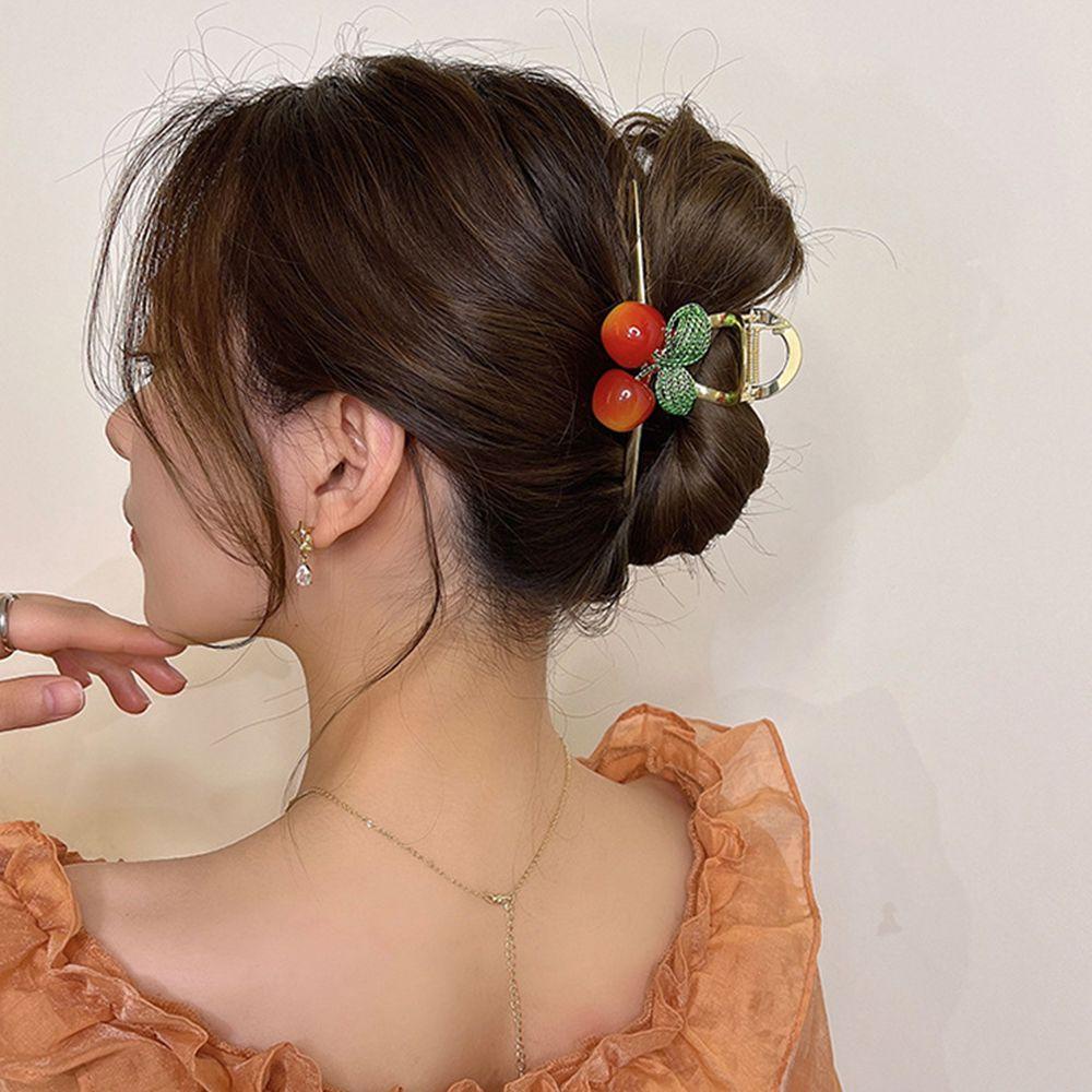 NICKOLAS Kẹp Tóc Hình Trái Cherry Thời Trang Cho Nữ