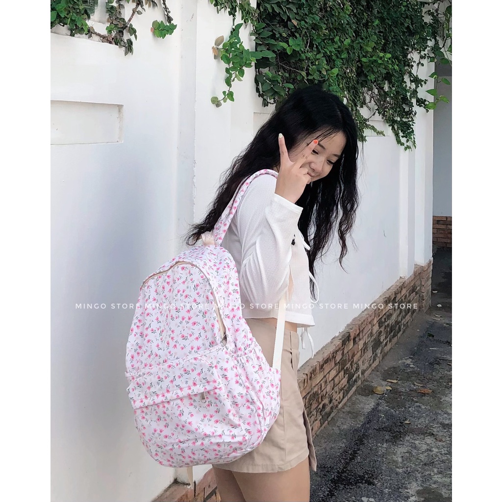 Balo nữ thời trang du lịch đẹp đi học giá rẻ hoa nhí