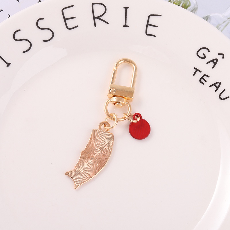 Móc khóa QIHE JEWELRY phối hình cá koi may mắn Nhật Bản dễ thương sáng tạo làm quà tặng cho cặp đôi tùy chọn màu sắc