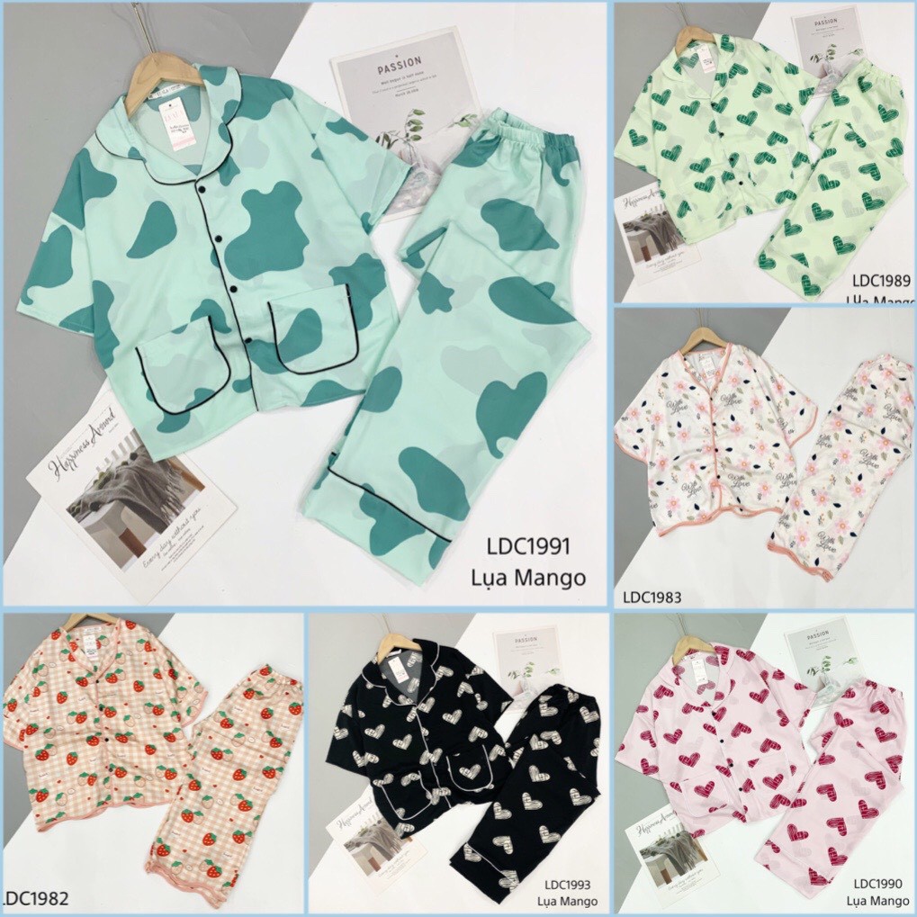 [KHUYẾN MẠI] Bộ Pijama Lụa Latin Cao Cấp Thiết Kế Tay Ngắn Quần Dài Thoải Mái Thấm Hút Mồ Hôi Cực Tốt