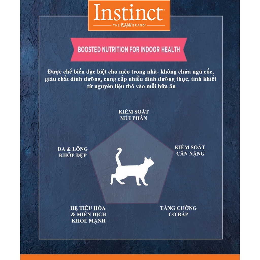 Combo 2 Thức Ăn Cho Mèo Mọi Độ Tuổi Instinct Raw Boost For Indoor Health 500g/Túi -Thịt Gà, Cá Hồi