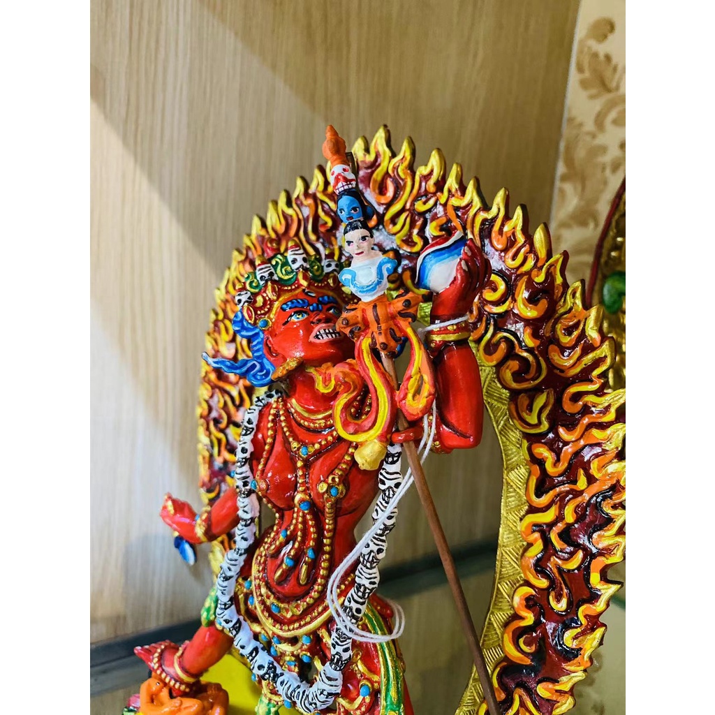 [PBMC]Tượng đồng sơn màu Nepal 7" (Kim Cương Du Già Thánh Nữ DAKINI)