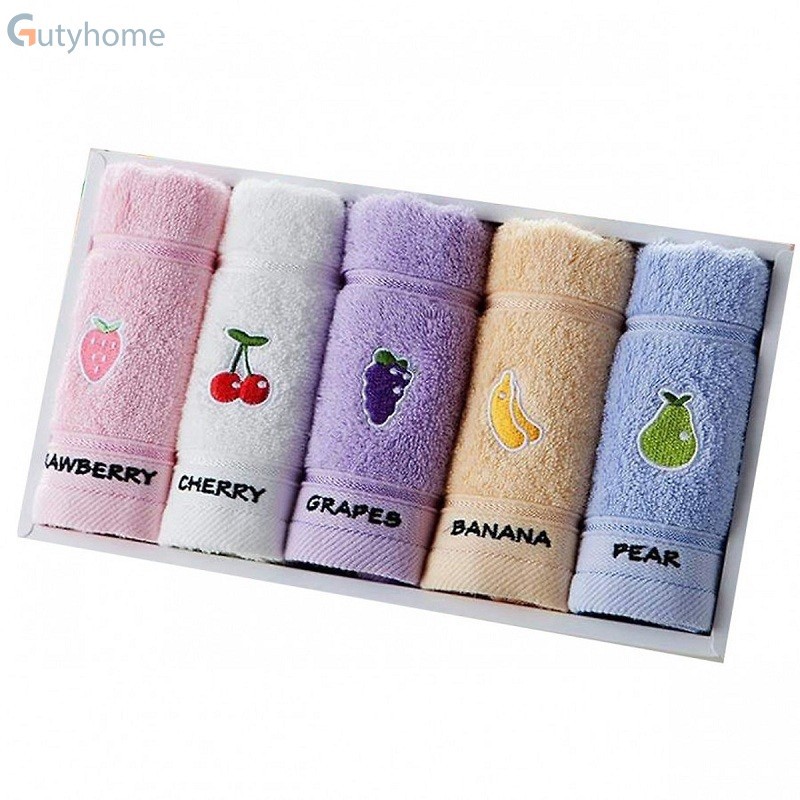 ⛔GIADUNGDUYLONG⛔ Khăn mặt hoa quả (HỘP 5 KHĂN)