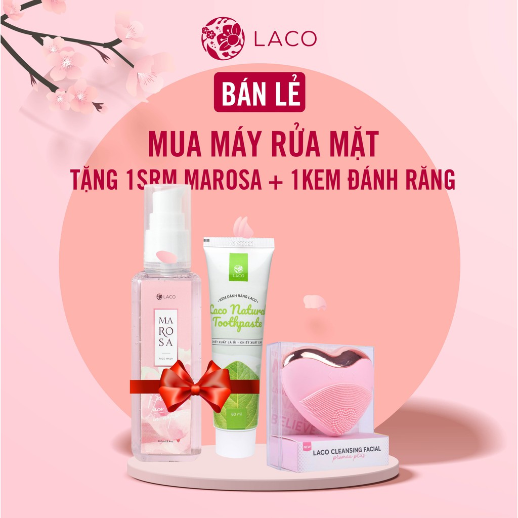 Máy Rửa Mặt Laco Luxury + Combo quà tặng Bông Tẩy Trang, Sữa Rửa Mặt DNA, Nano Mask, Sữa Rửa Mặt Marosa | BigBuy360 - bigbuy360.vn