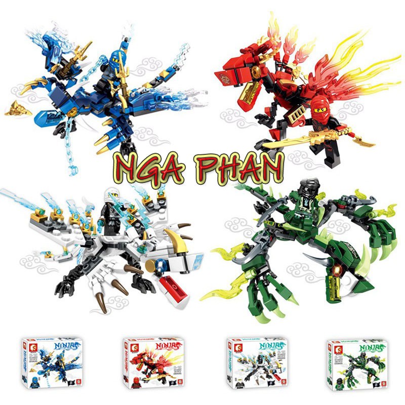 Ninja Cưỡi Rồng Chiến Ninjago Đồ Chơi Xếp Hình Lắp Ráp Sembo MOC DIY