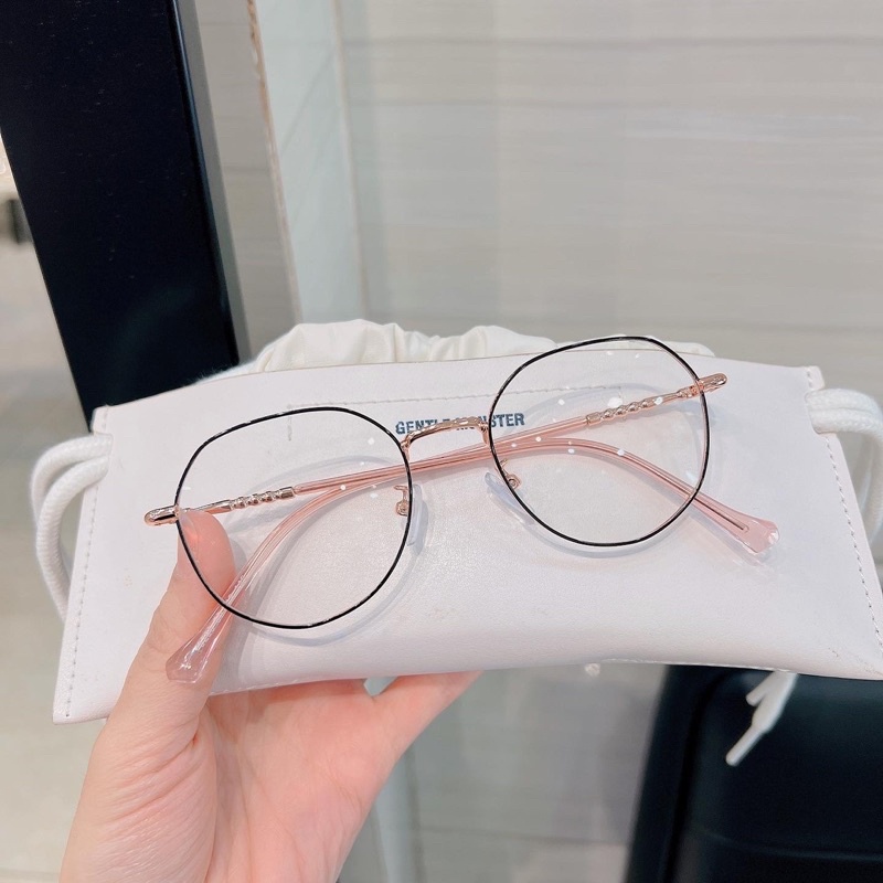 Gọng kính kim loại bầu form nhỏ vừa mặt