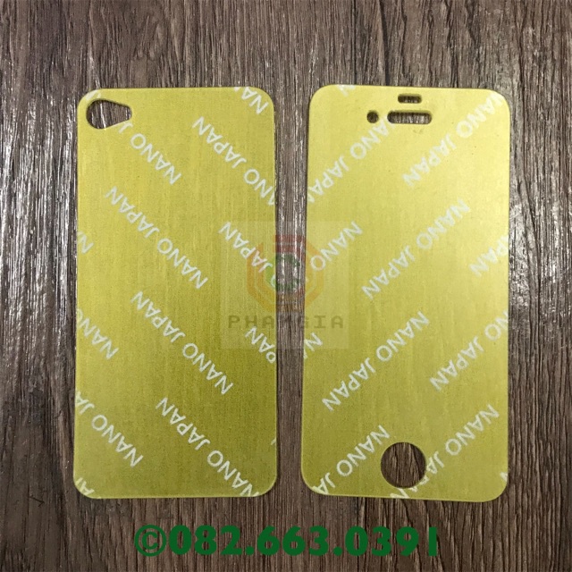 Bộ dán cường lực nano siêu mỏng iphone 4 4s 5 5s 5c / iphone se 2016 trước sau