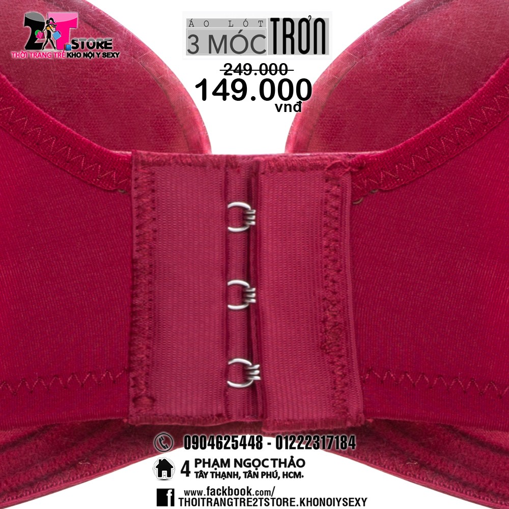 Áo Nâng Ngực Cotton 3 Móc Trơn (Đỏ)
