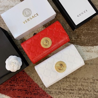 Túi cầm tay nữ clutch khoá vàng da thật dập vân logo hàng cao cấp fullbox có hộp
