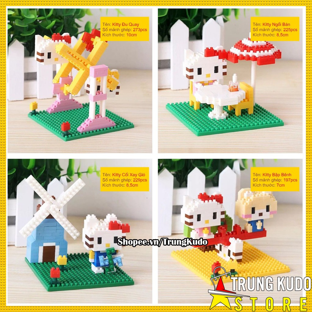 Lego Hello Kitty Đáng Yêu Cho Trẻ - Đồ chơi xếp hình Hello Kitty dạng Nanoblock thích hợp làm quà tặng cho bé gái