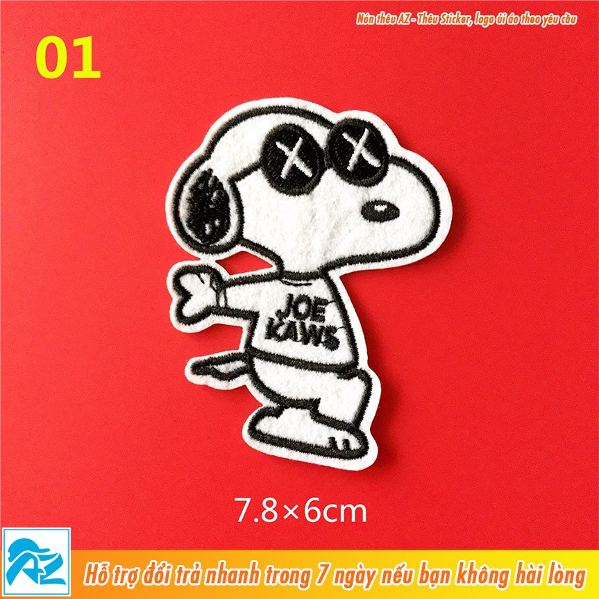 Patch vải thêu hình Snoopy - Sticker Logo ủi quần áo balo S130