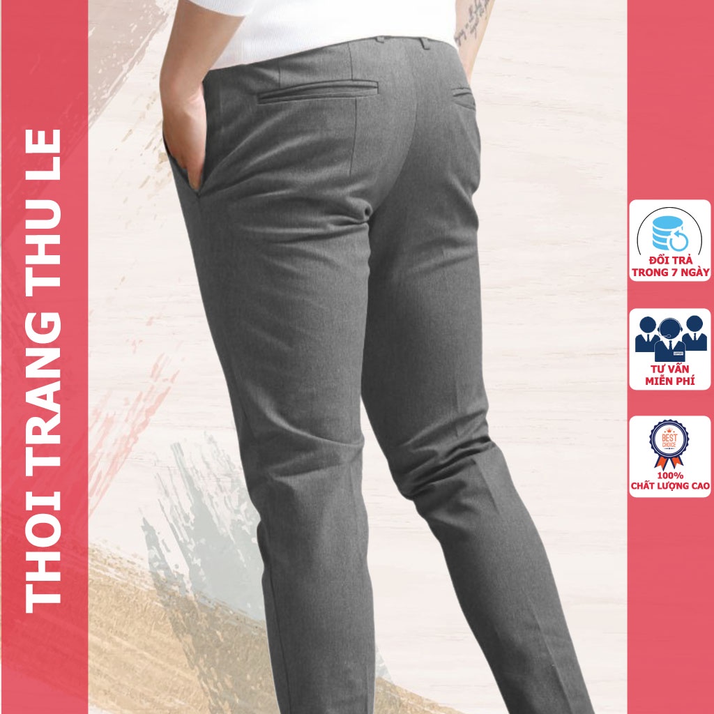 Quần Tây Nam ống đứng cao cấp công sở chất liệu basic trơn Thu Lê QT119