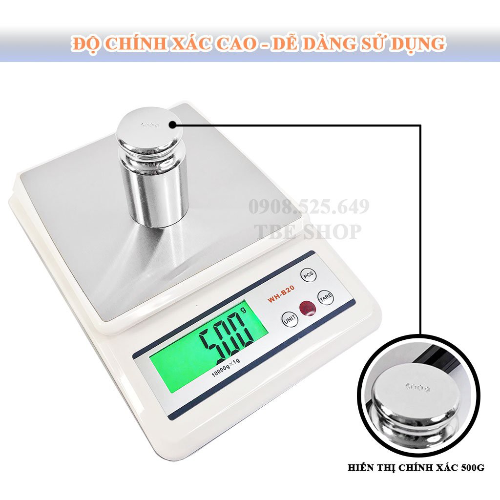 Cân tiểu ly điện tử mini nhà bếp WH B20 chính hãng dùng sạc trực tiếp ( Bảo Hành 1 Năm ) TBE Shop