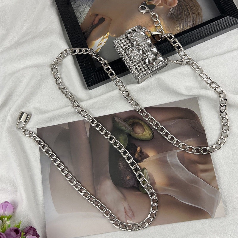 Dây Xích Kim Loại Đeo Thắt Lưng Mini Kèm Túi Xách Thời Trang Cho Nữ