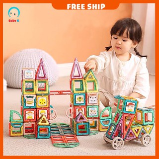 Đồ chơi cho bé, bộ xếp hình nam châm Magnetic Blocks - Kub Shop Babe K