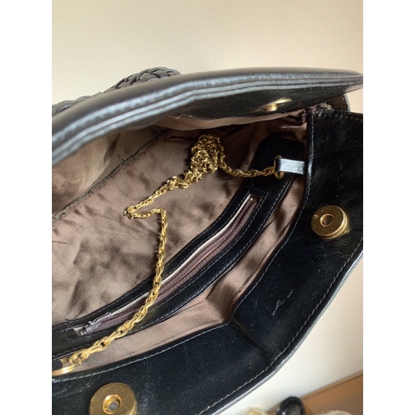 Túi cầm tay da đan, có dây