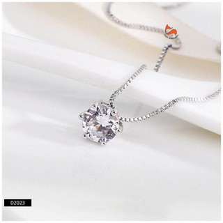 FOXY - Dây Chuyền Mặt Đá 6 Chấu - Vòng Cổ Bạc Nữ