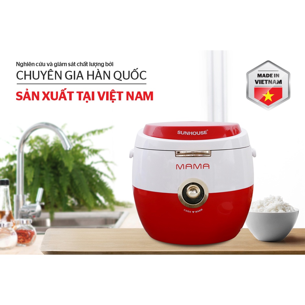 Nồi cơm điện Sunhouse dung tích 1.8L SHD8661, Lòng nồi 7 lớp dày 2.8mm, phủ chống dính siêu bền, Nấu cơm siêu ngon