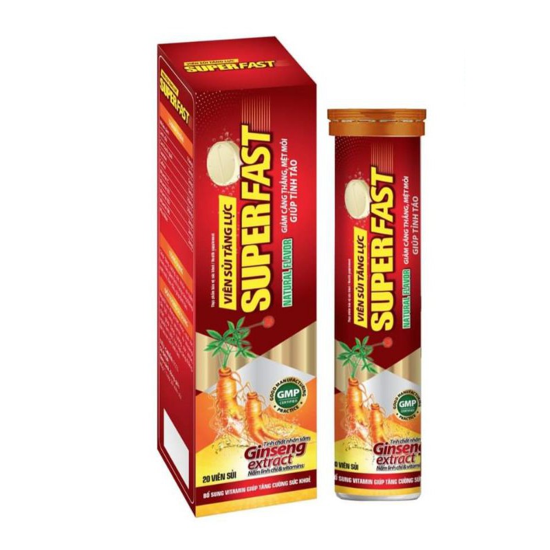 Sủi tăng lực (hương vị bò húc) - Super Fast - Tuýp 20 viên | BigBuy360 - bigbuy360.vn