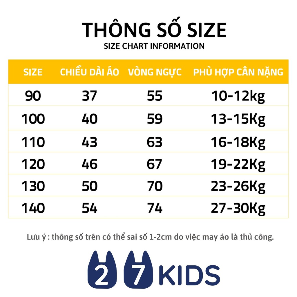 Áo thun bé trai ngắn tay 27Kids áo cộc nam 100% Cotton cho trẻ từ 2-10 tuổi BSTS4