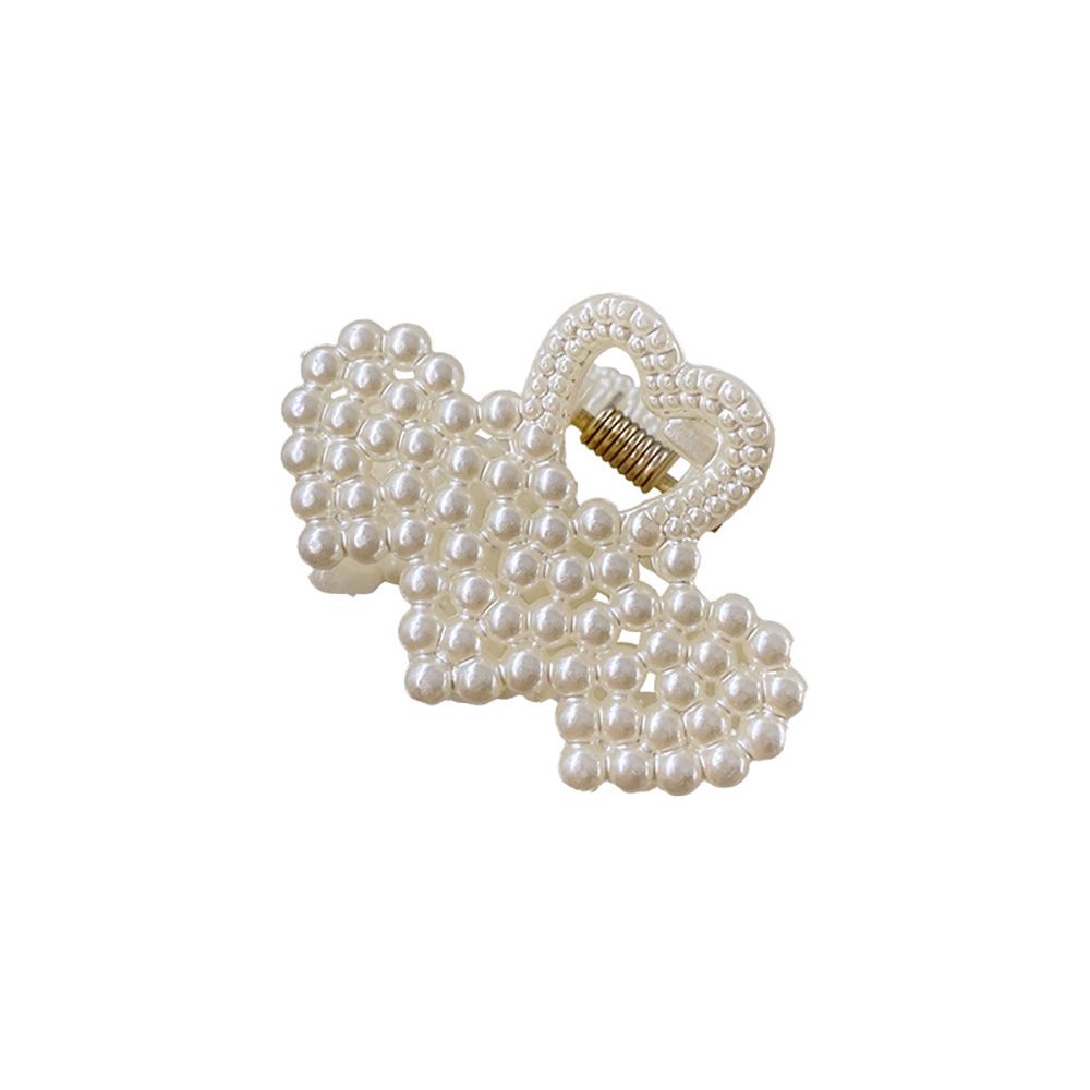 Kẹp tóc hình nơ/trái tim nhỏ đính ngọc trai giả thời trang xinh xắn dành cho nữ