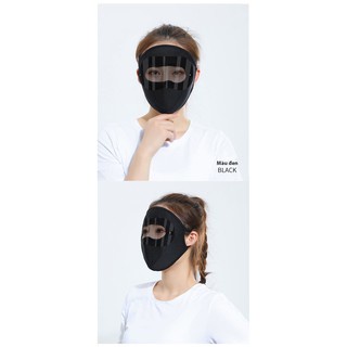 Khẩu trang vải Ninja kín mặt có kính râm chống nắng, chống tia UV, chống bụi có lỗ thoáng