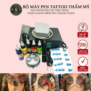 Combo Bộ Máy Pen Cao Cấp[Tặng quà + Freeship] 💝  Tattoo phun xăm Thẩm mỹ chất lượng