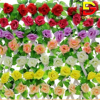 Dây Hoa Giả Dây Hoa Hồng Leo Trang Trí Nhà Cửa Sân Vườn Loại 1 Dài 2.4m DC-171