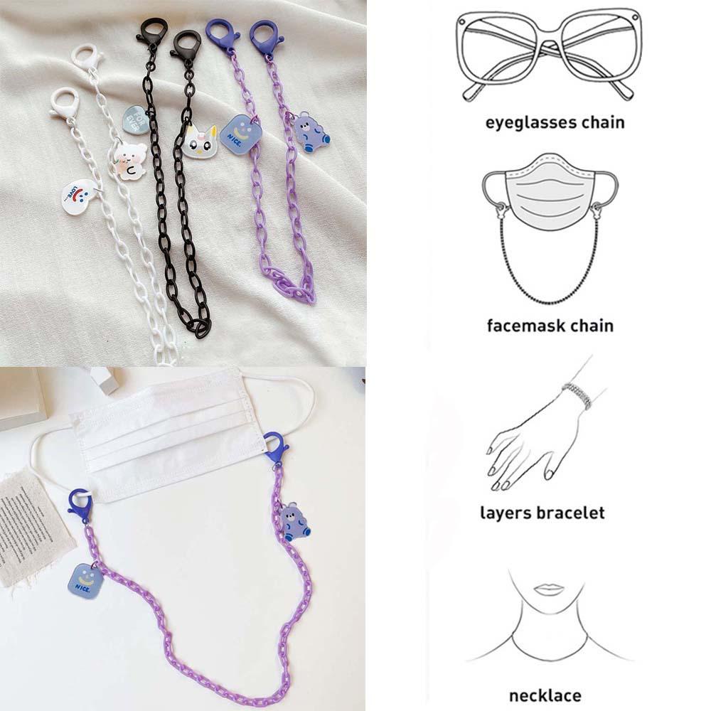 Dây Đeo Giữ Mắt Kính Bằng Acrylic Họa Tiết Hoạt Hình Chống Thất Lạc Tiện Dụng