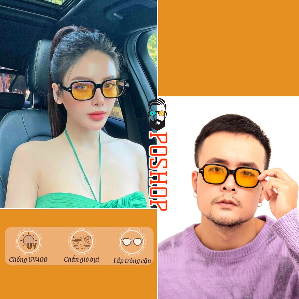 Mắt kính nam nữ POSHOP chống UV400 thiết kế mắt vuông dễ đeo màu sắc thời trang ST