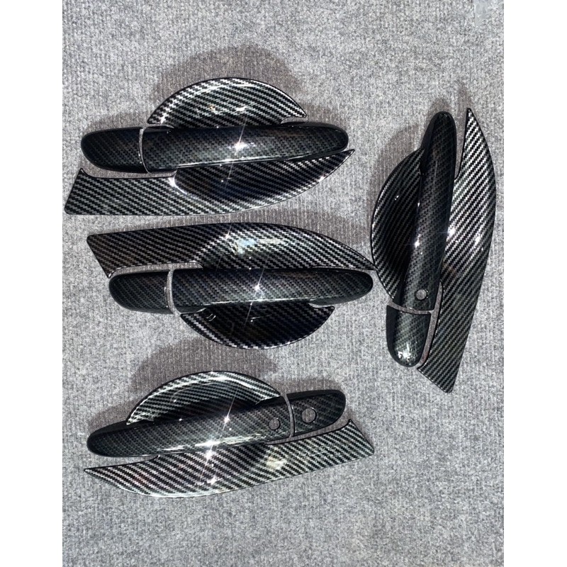 Ốp hõm cửa Ốp Gương chiếu hậu xe Mazda 3 2015 2016 2017 2018 2019 Carbon + Titan + Mạ Chrome ốp tay nắp bình xăng