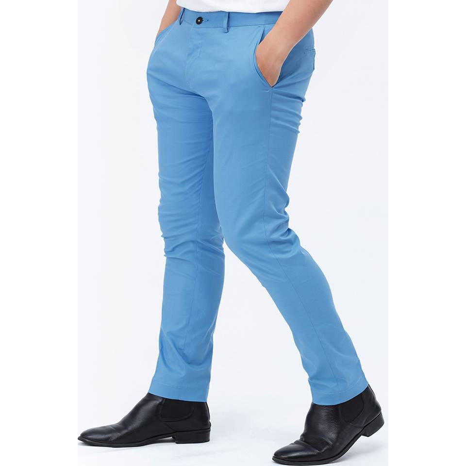 Quần kaki dáng hàn fom body xanh da trời