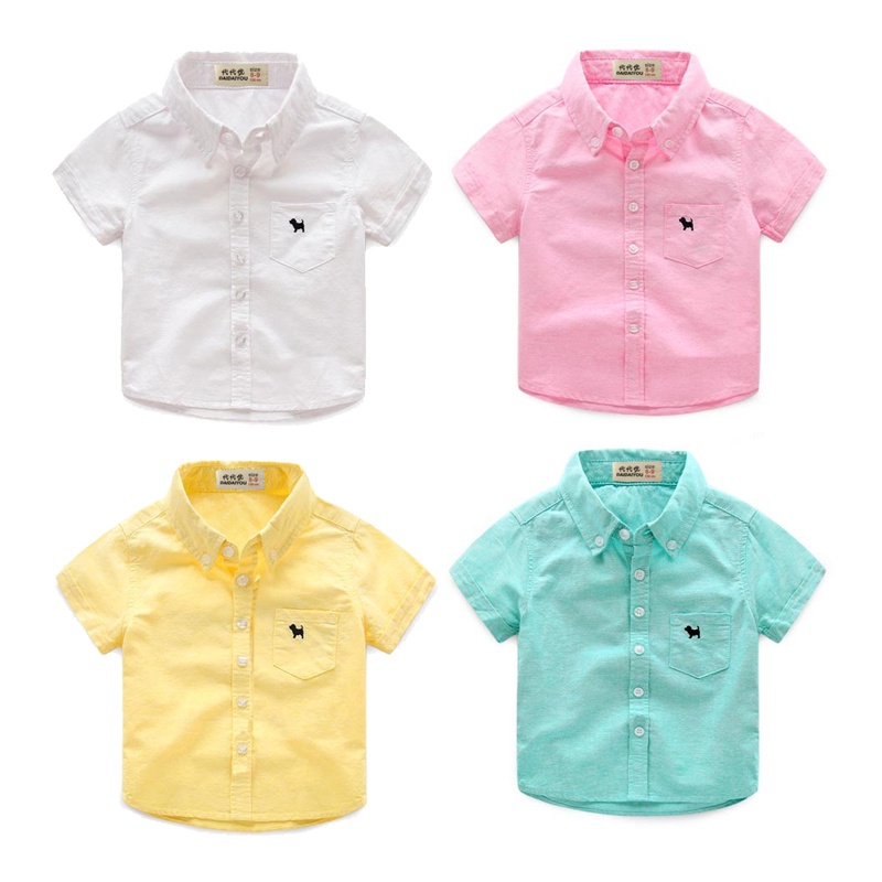 Áo sơ mi tay dài vải cotton kẻ sọc kiểu Hàn Quốc thời trang xuân hè 2020 cho bé trai 1-2 tuổi