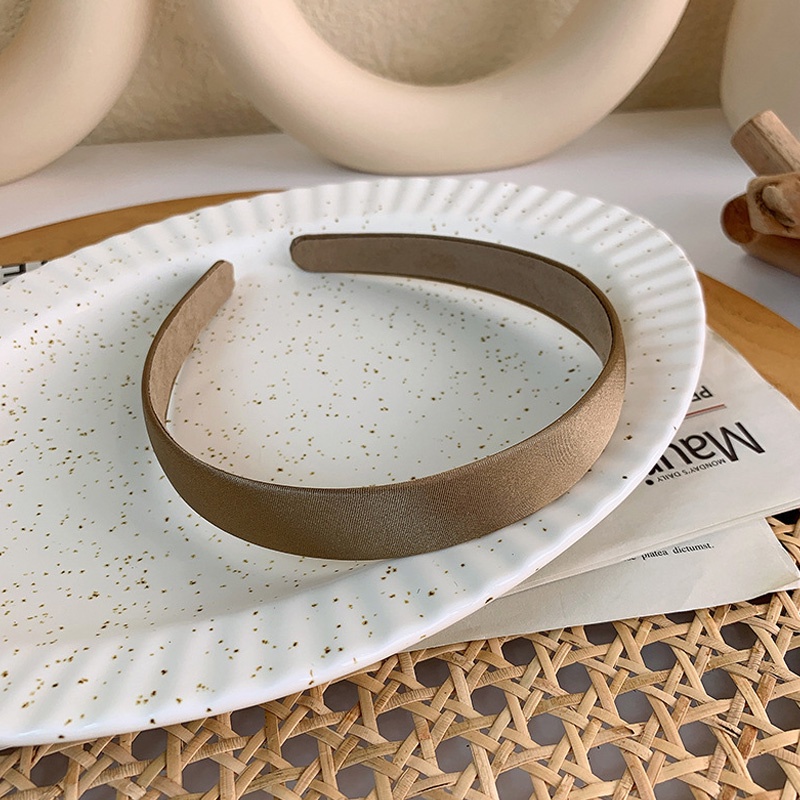 Băng đô cài tóc vải satin mỏng màu trơn đính kim tuyến lấp lánh kiểu Hàn Quốc