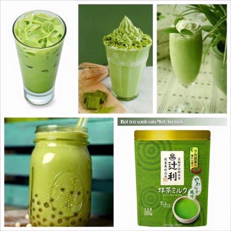 Bột trà xanh Tsujiri Matcha Milk Nhật Bản 200g