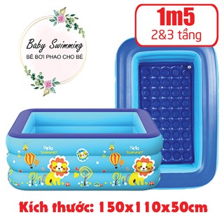 Bể Bơi Phao Cho Bé - 2+3 Tầng – 1m5 – Có Đáy Chống Trượt🌤️Bể Bơi Hè  🌤️