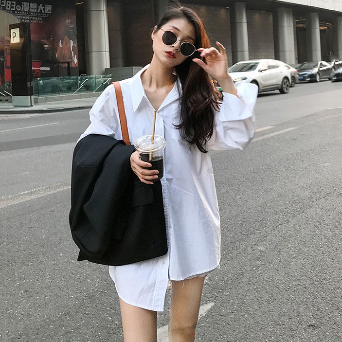 Áo sơ mi tay dài cổ chữ V thời trang Hàn Quốc dành cho nữ