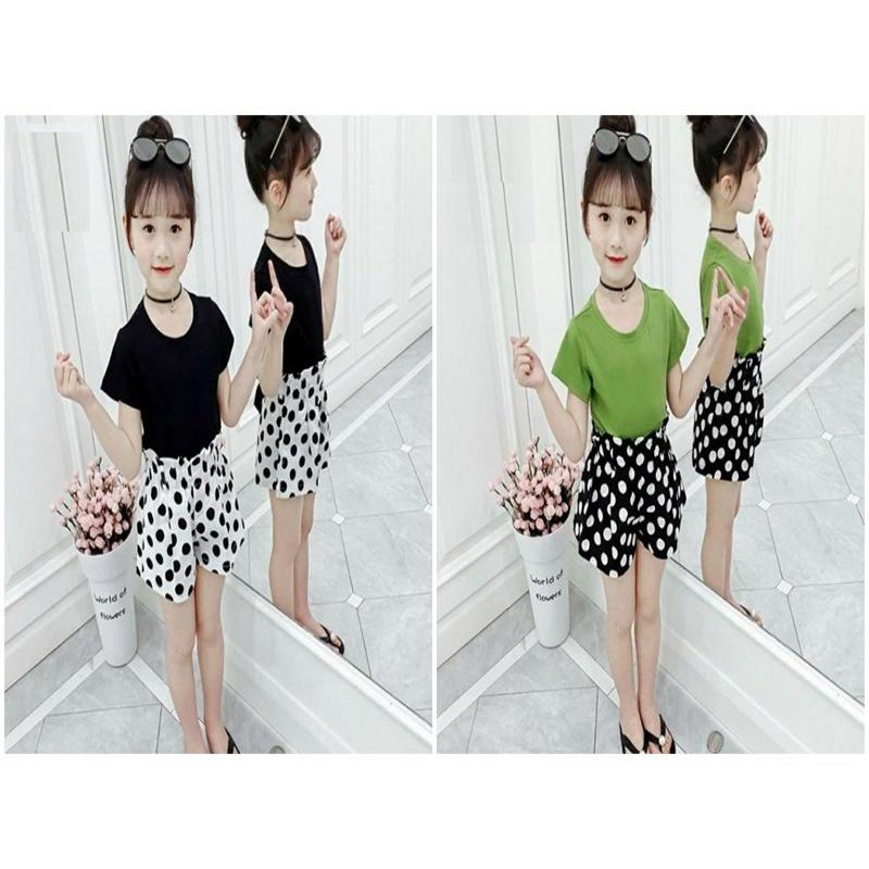 [ xả kho ] EB Sét bộ quần áo trẻ em mẫu quần chấm bi dành cho bé gái 1-5 tuổi