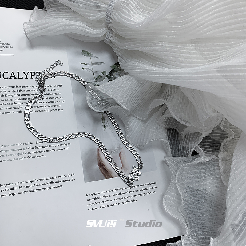 vòng cổ Mặt Bươm Bướm Đính Đá Sang Trọng Cho Nữ